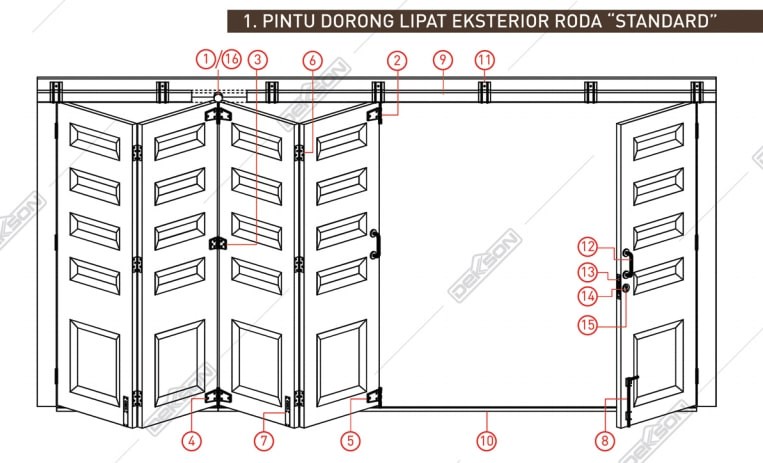 Jual Dekkson HN 8306 Engsel  Tengah Pintu  Dorong  Lipat 